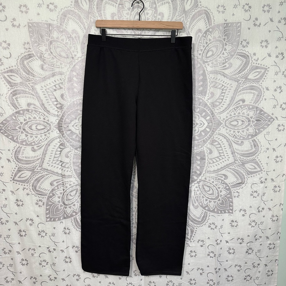 New $25 Hanes Eco Smart Soft Wide Leg Sweatpants Lounge Pants Womens Black M L